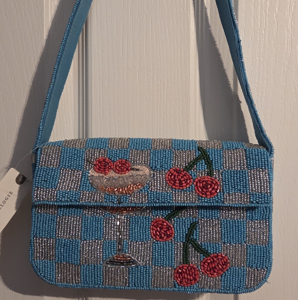 ANTHROPOLOGIE Viral FOOD AND WINE Beaded Purse/Shoulder Bag - NEW WITH TAGS!!